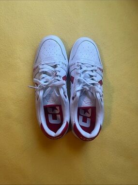 Converse White and Red Low-Top Sneakers